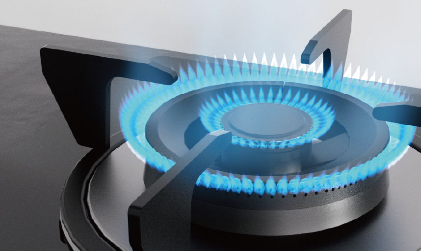 Equipped with two 5 kW high heat burners